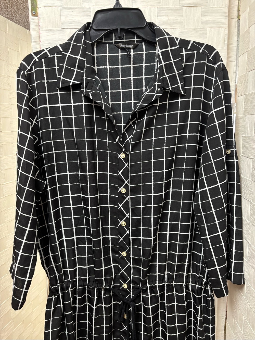 daisy fuentes black - white checkered dress medium - Picture 4 of 12